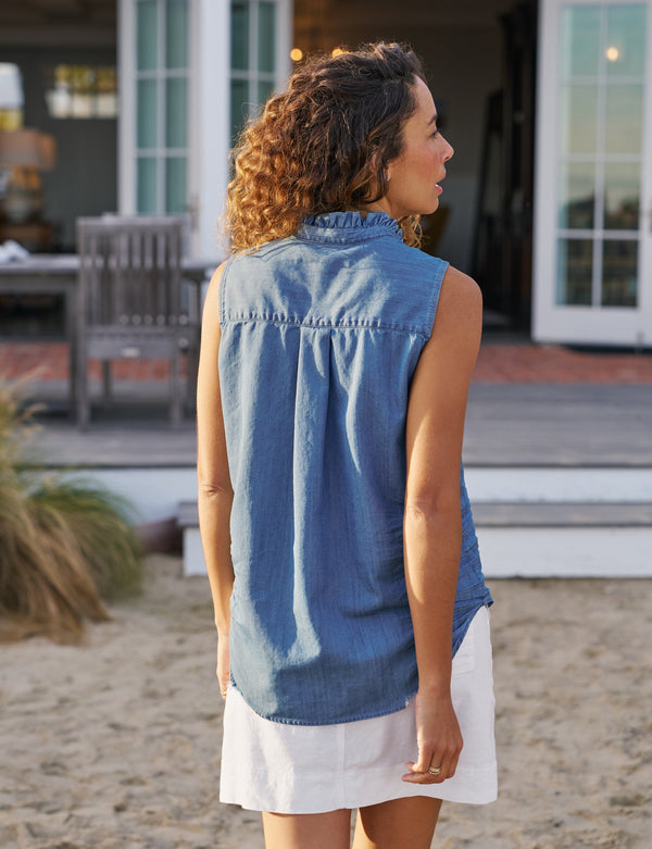 FIONA RUFFLE Vintage Stonewashed Indigo, Famous Denim