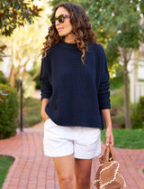 MONTECITO SWEATER Marine, Pure Italian Cotton