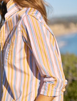 EILEEN Gold with Red and Blue Stripe, Italian Cotton