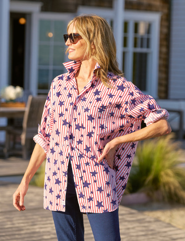 MACKENZIE Red Stripes and Navy Stars, Superluxe