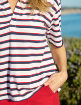 PATTY White with Red and Navy French Stripe, Heritage Jersey