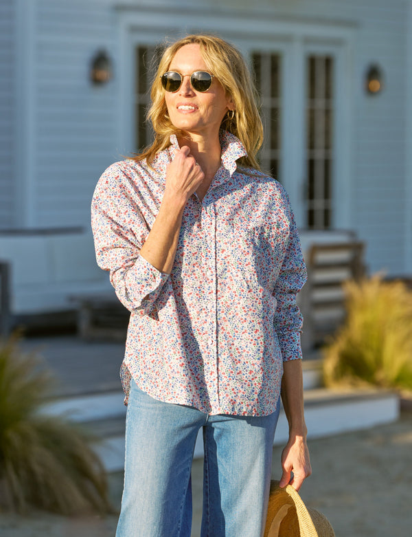OONA Red and Blue Floral, Made with Liberty Fabric