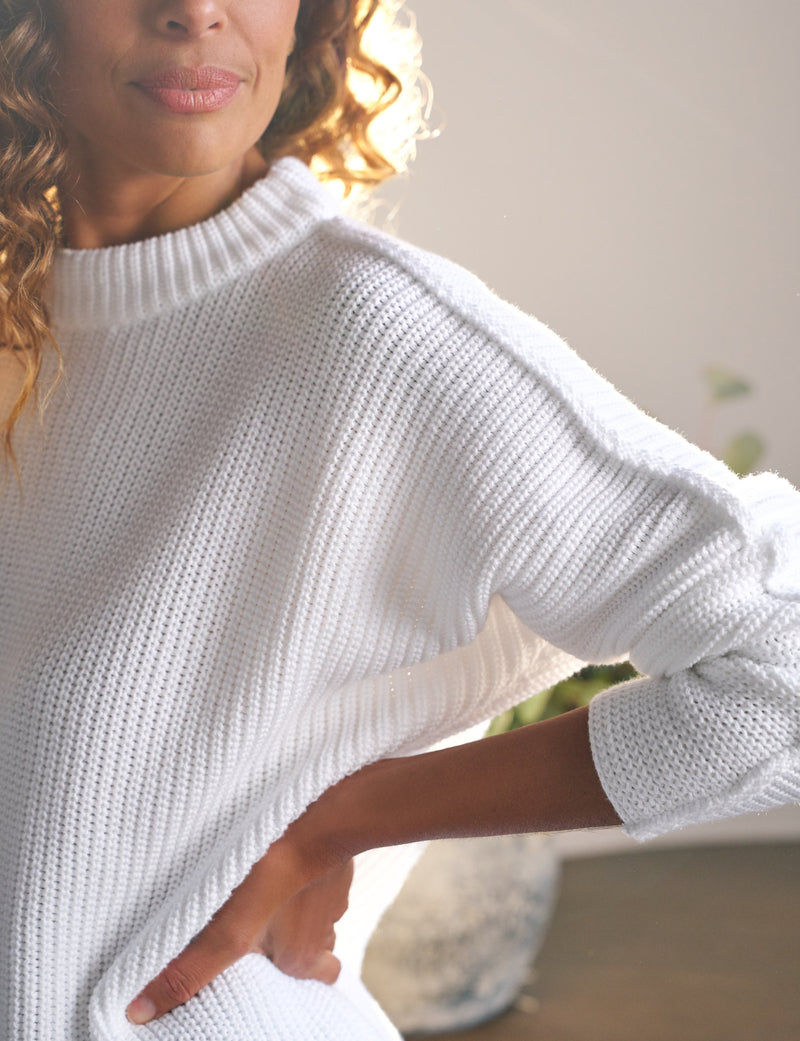 MONTECITO SWEATER White, Pure Italian Cotton