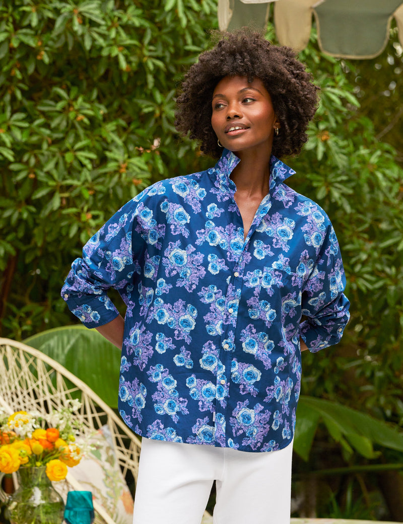 OONA Blue and Purple Floral, Made with Liberty Fabric