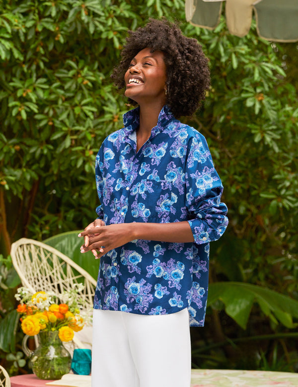 OONA Blue and Purple Floral, Made with Liberty Fabric