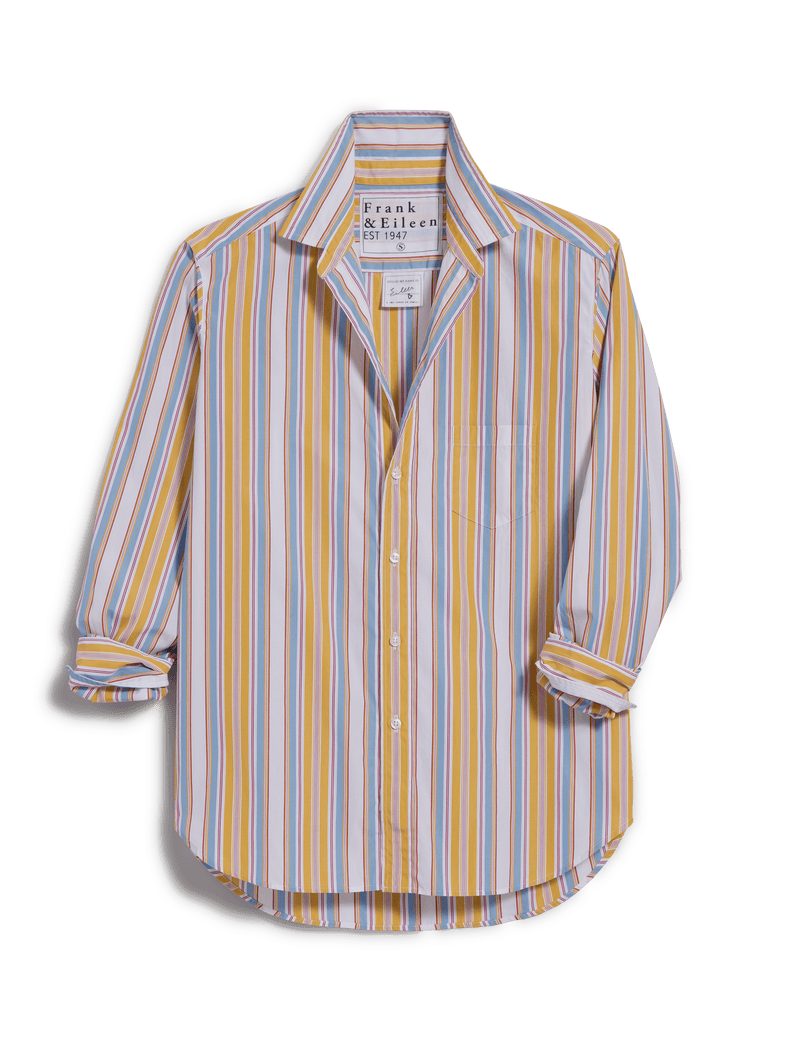 EILEEN Gold with Red and Blue Stripe, Italian Cotton