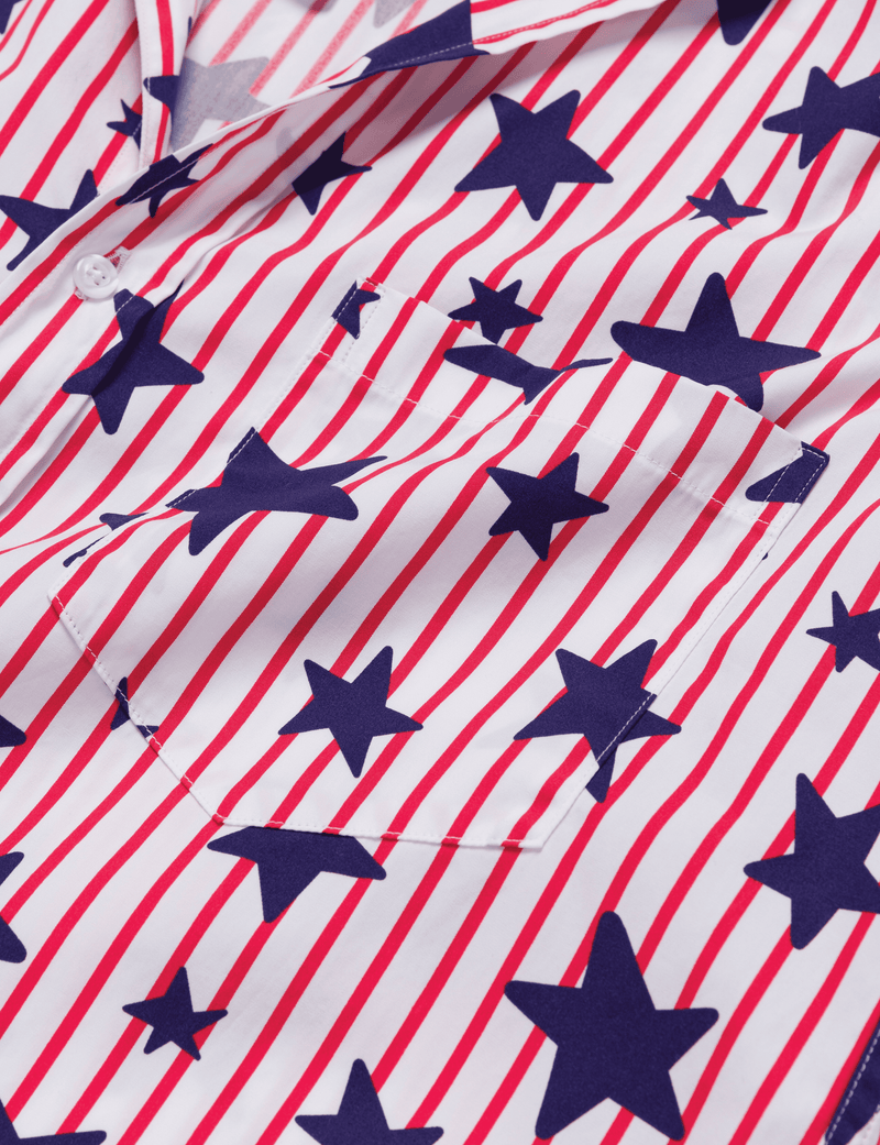 FINLEY Red Stripes with Navy Stars, Superluxe