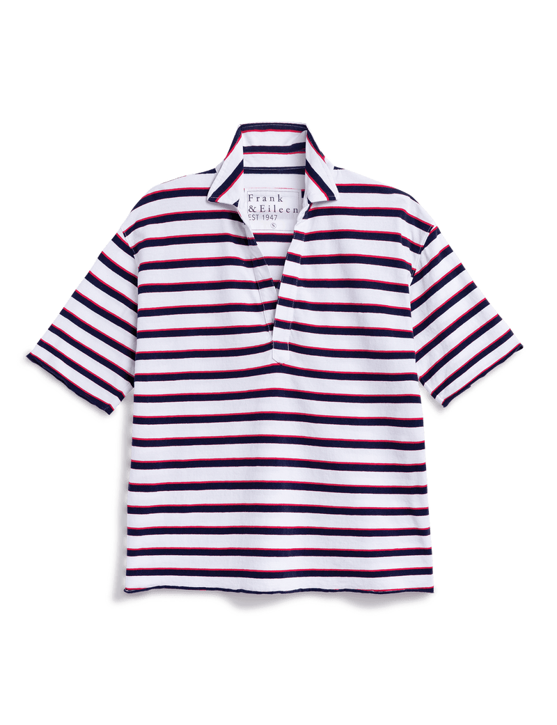 PATTY White with Red and Navy French Stripe, Heritage Jersey